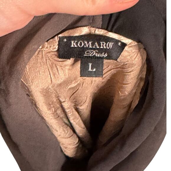 Komarov Ombre Maxi Long Sleeve Cowl Neck Dress sz L - Picture 11 of 13